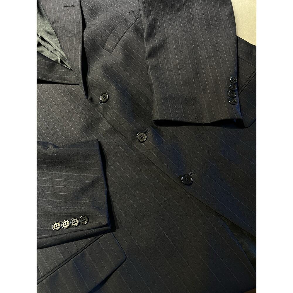 Daniel Cremieux Loro Piana 48R 42x28.5 Navy Blue Stripe Quality Suit - Picture 9 of 16